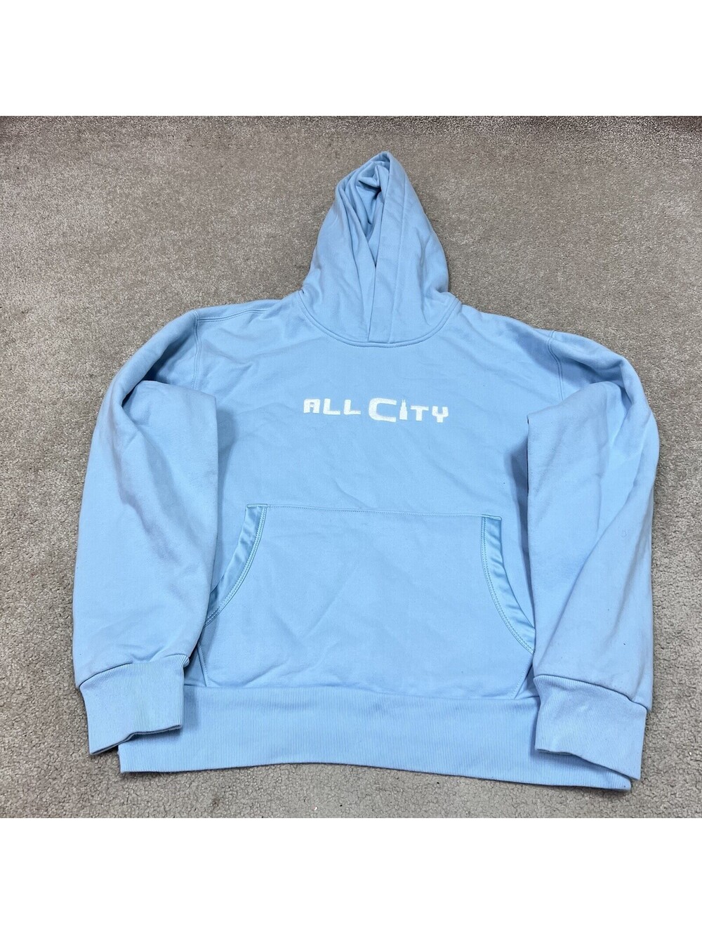 All City Hoodie Women’s Blue Long Sleeve Pullover Size Large